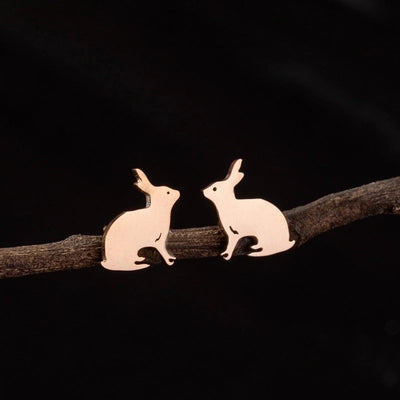1 Pair Cute Minimalist Dog Cat Flower Polishing Hollow Out 304 Stainless Steel 18K Gold Plated Ear Studs