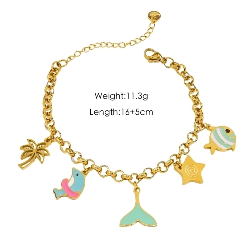 3 Pieces Ig Style Vacation Starfish Ocean 304 Stainless Steel 14K Gold Plated Bracelets In Bulk