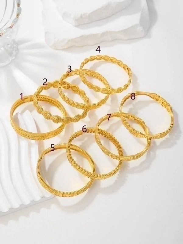 Minimalist Classic Style Solid Color Copper 18k Gold Plated Bangle In Bulk