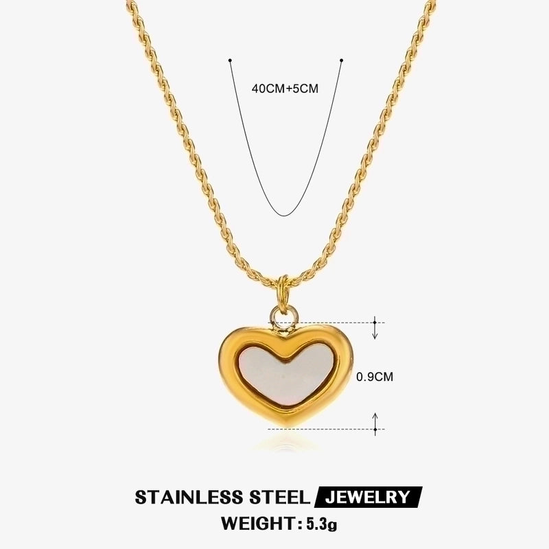 304 Stainless Steel Titanium Steel 18K Gold Plated Sweet Plating Heart Shape Acrylic Bracelets Earrings Necklace