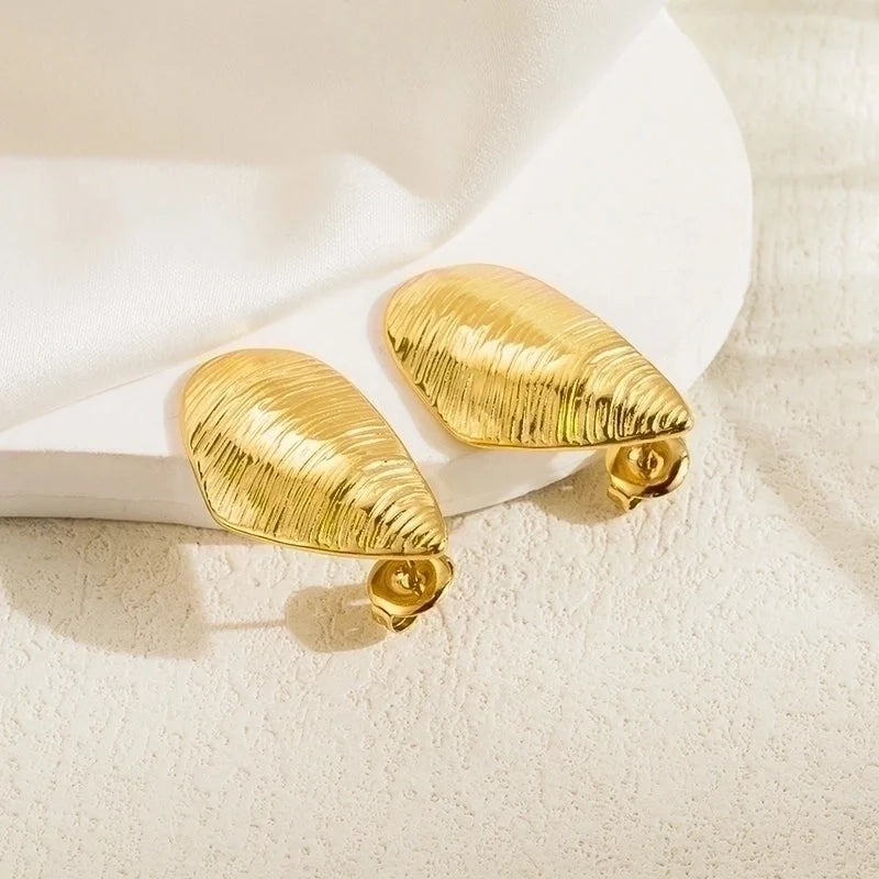 1 Pair Casual Leaves Plating Stainless Steel 14k Gold Plated Ear Studs