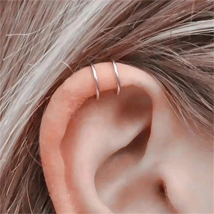 1 Piece Punk Cool Style Solid Color Plating Stainless Steel 18k Gold Plated Ear Cuffs