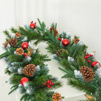 Christmas Pe Encrypted White Flocked Ribbon Decoration Christmas Vine Hotel Mall Window Storefront Scene Arrangement Hanging