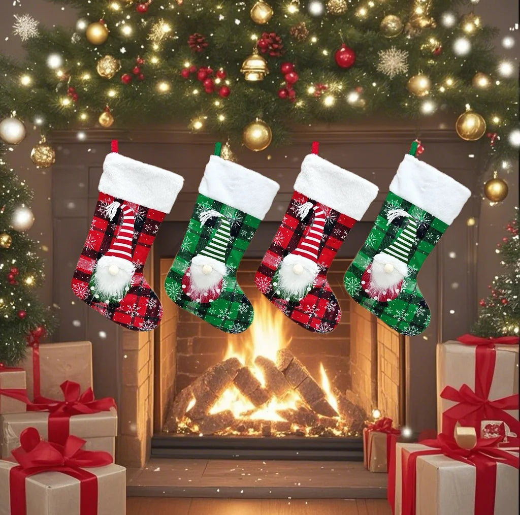 Christmas Half-dimensional Faceless Doll Hanging Ornament Gift Bag Christmas Stocking Christmas Tree Pendant