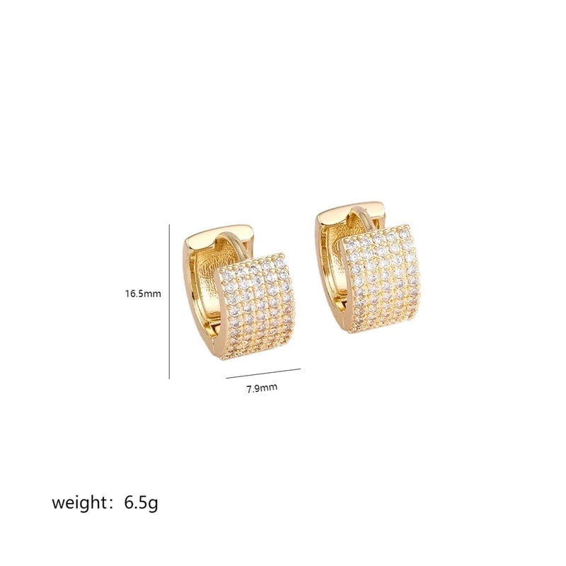 1 Pair Elegant Lady Circle Plating Inlay Copper Zircon 18k Gold Plated Earrings