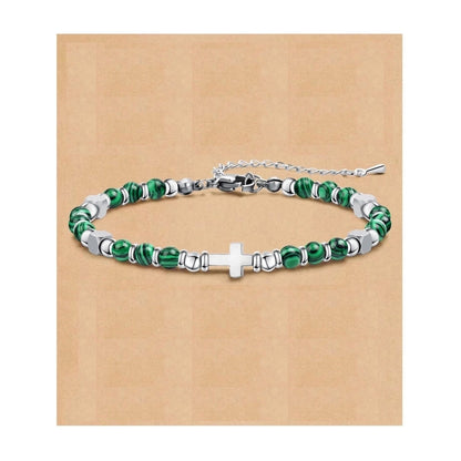 Minimalist Classic Style Round 304 Stainless Steel Natural Stone Bracelets In Bulk