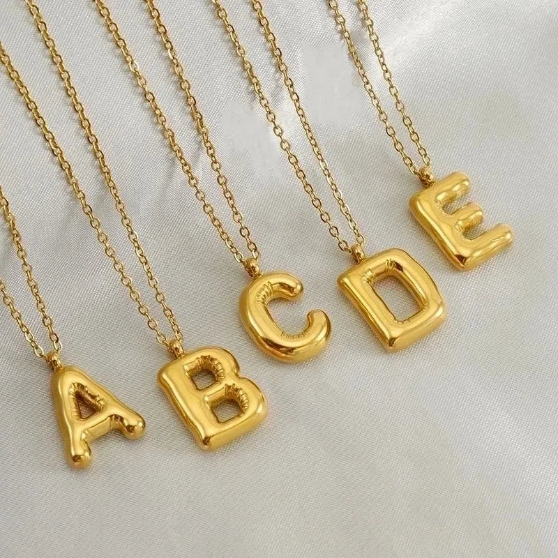 304 Stainless Steel 18K Gold Plated Casual Cute Plating Letter Titanium Steel Pendant Necklace