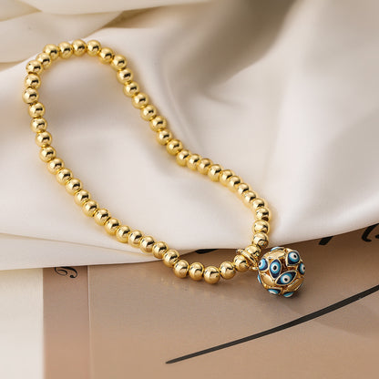 Women Evil Eye Geometric Copper Inlay Bracelets