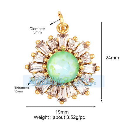 1 Piece Copper Geometric Heart Shape Snowflake Pendant Jewelry Accessories