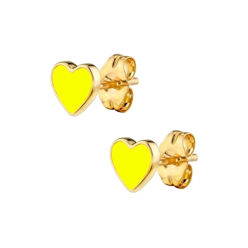 Minimalist Heart Plating Copper Earrings Ear Studs