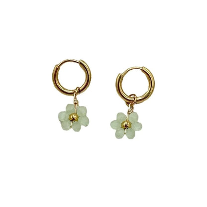 1 Pair Pastoral Flower Inlay 304 Stainless Steel Plastic Stainless Steel Earrings