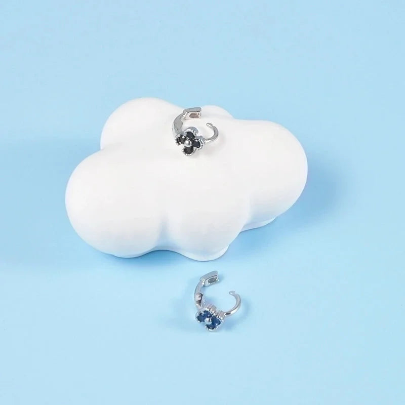 1 Piece Elegant Flower Butterfly Inlay Copper Rhinestones Zircon Earrings