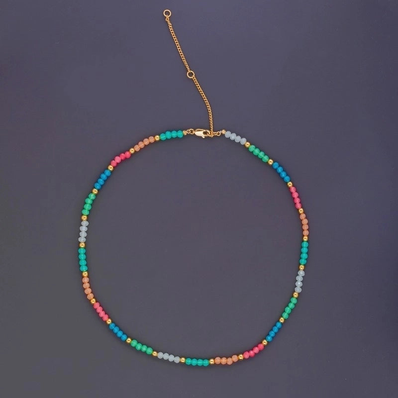 Casual Minimalist Geometric Freshwater Pearl Stone Copper Beaded Plating Women\'s Necklace 1 Piece