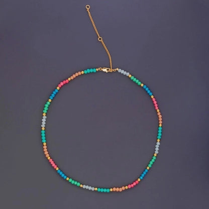 Casual Minimalist Geometric Freshwater Pearl Stone Copper Beaded Plating Women\'s Necklace 1 Piece