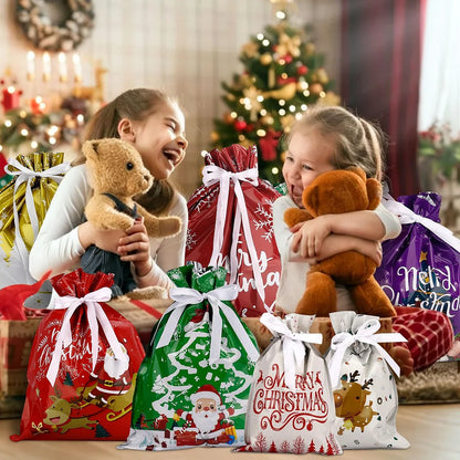 Christmas Gift Bag 2025 Santa Claus Style Drawstring Bag Candy Packaging Gift Bag