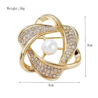 Elegant Pin Star Flower Snowflake Imitation Pearl Alloy Rhinestone Women'S Brooches