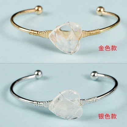 Minimalist Heart Shape Crystal Bangle