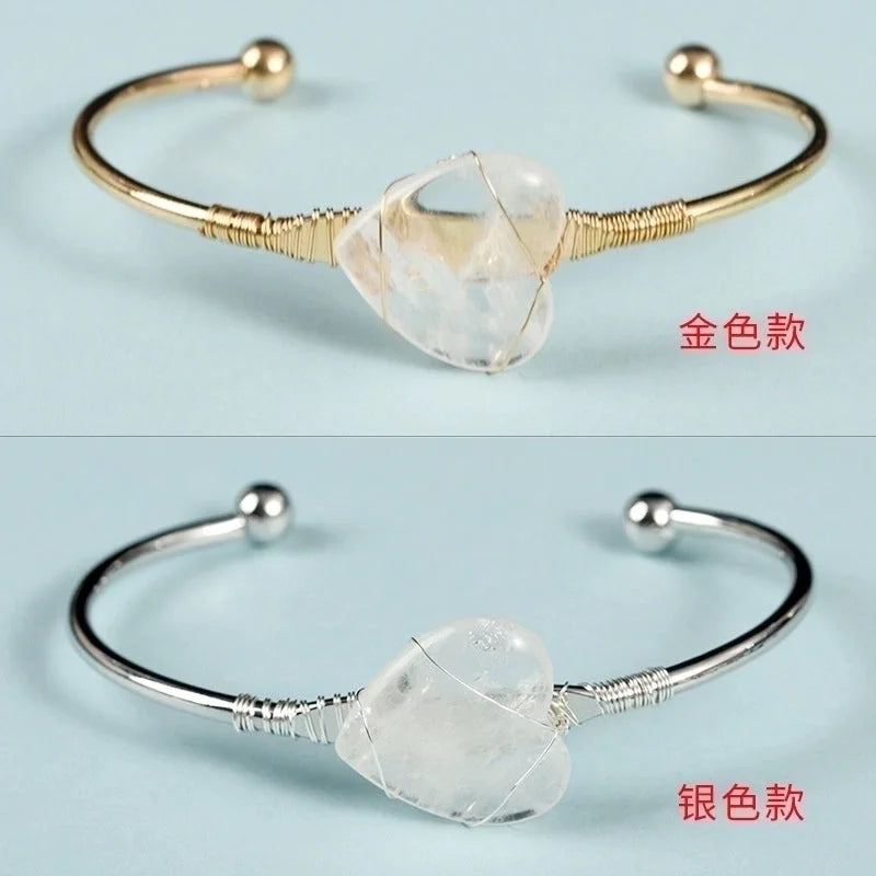 Minimalist Heart Shape Crystal Bangle