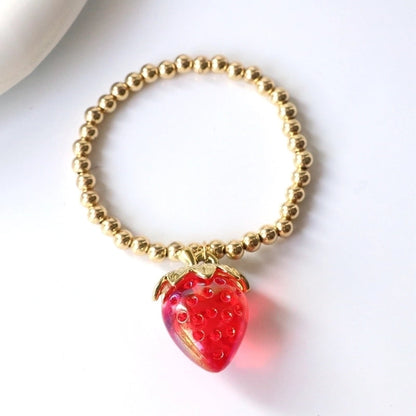 Cute Sweet Cherry Strawberry Copper Beaded Bracelets