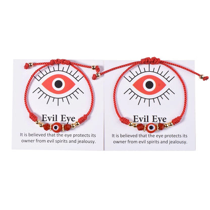 Evil Eye Bracelet Evil Eye Girl Gift Crystal Beads Woven Bracelet Red Devil Eye Bracelet