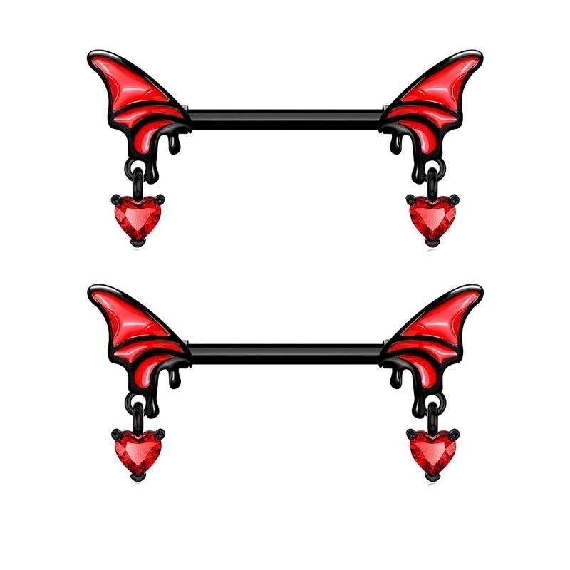 1 Piece Belly Rings Minimalist Heart Shape Copper Inlay Rhinestones Nipple Rings & Studs Belly Rings