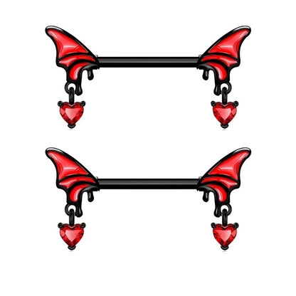 1 Piece Belly Rings Minimalist Heart Shape Copper Inlay Rhinestones Nipple Rings & Studs Belly Rings