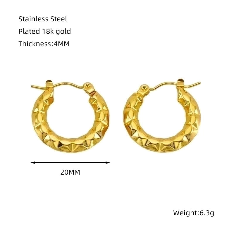 1 Piece Minimalist Classic Style Solid Color Polishing Plating Stainless Steel Titanium Steel Titanium Steel 18K Gold Plated Earrings
