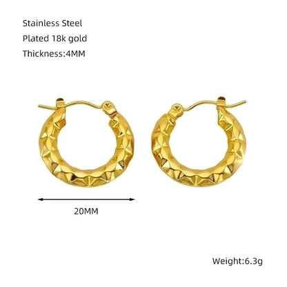 1 Piece Minimalist Classic Style Solid Color Polishing Plating Stainless Steel Titanium Steel Titanium Steel 18K Gold Plated Earrings