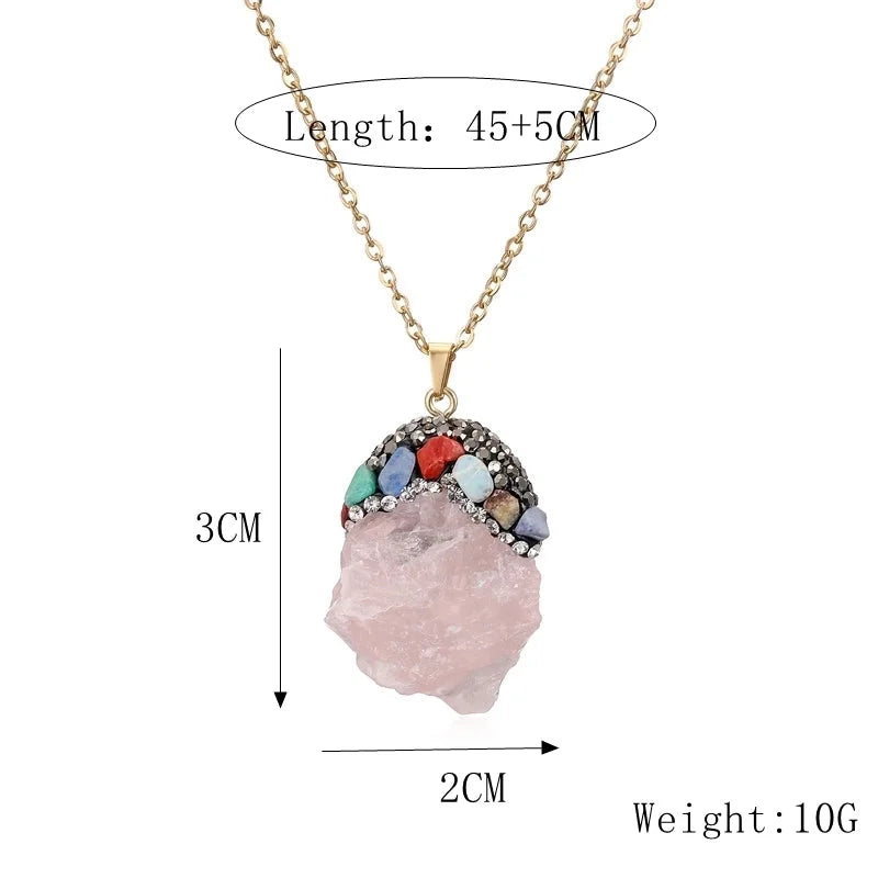 Minimalist Classic Style Geometric Artificial Crystal 304 Stainless Steel Artificial Crystal Stone Pendant Necklace