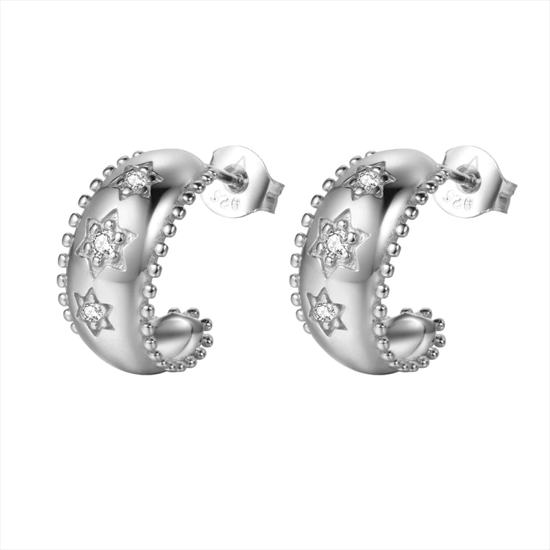 1 Pair Ig Style French Style Minimalist Star Water Droplets Flower Plating Inlay Copper Zircon Gold Plated Earrings