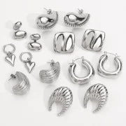 1 Pair IG Style Minimalist C Shape U Shape Geometric 304 Stainless Steel Drop Earrings Earrings Ear Studs