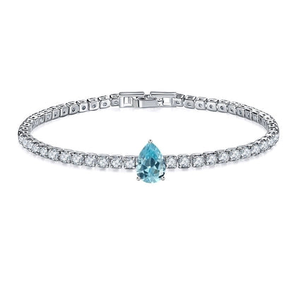 Retro Water Droplets Copper Inlay Zircon Bracelets 1 Piece