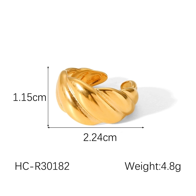 Classic Style Irregular Geometric 304 Stainless Steel Titanium Steel 18K Gold Plated Open Rings