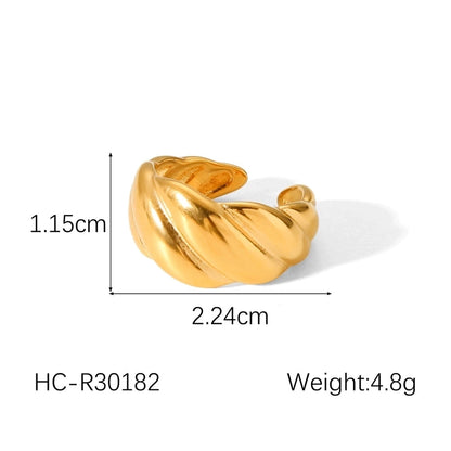 Classic Style Irregular Geometric 304 Stainless Steel Titanium Steel 18K Gold Plated Open Rings