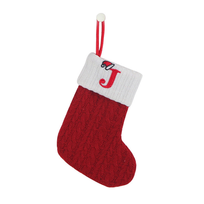 Hot Spot Foreign Trade Exquisite Christmas Socks Wool Knitted Christmas Socks Letter Socks Christmas Pendant Gift Bag