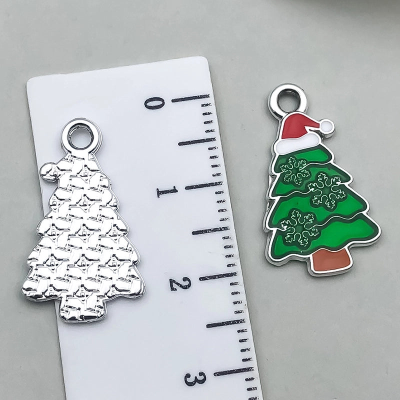 1 Piece 20 PCS/Package 17x14mm 23x18mm 23x23mm Alloy Christmas Tree Santa Claus Gingerbread Pendant Jewelry Accessories