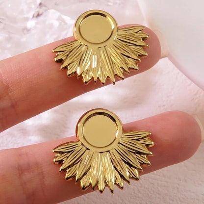 1 Pair Cute Sweet Pastoral Geometric 304 Stainless Steel Imitation Gold Ear Studs