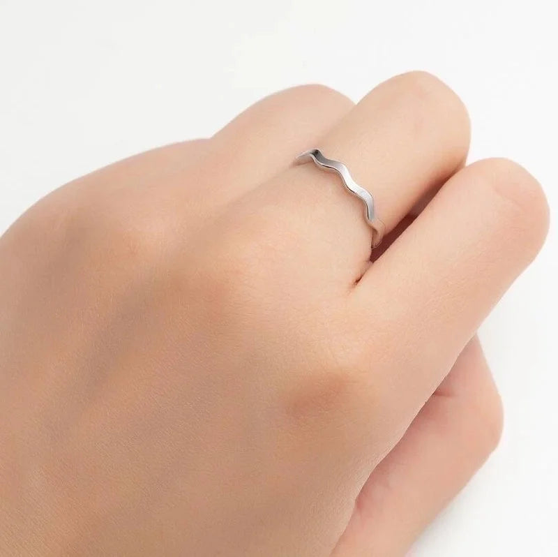 Fashion Geometric 201 Stainless Steel 18K Gold Plated Plating Open Ring