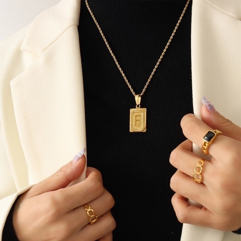 Minimalist Letter 304 Stainless Steel 18K Gold Plated Plating Choker