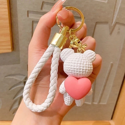 Creative Love Bear Key Chain Carrying Good Slaughter Running With Couple Doll Key Chain Pendant Bag Pendant