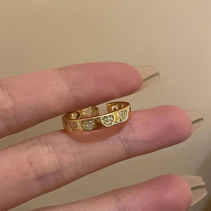 Copper Inlay Animal Artificial Pearls Artificial Diamond Copper Rings