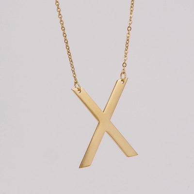 Fashion Letter 304 Stainless Steel 18K Gold Plated Plating Stainless Steel Necklaces