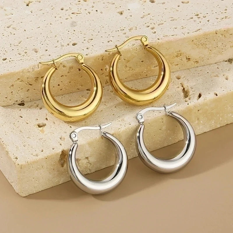 1 Pair Minimalist Geometric 304 Stainless Steel 18K Gold Plated Earrings Ear Studs