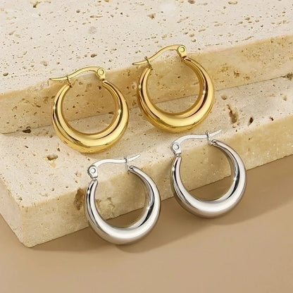 1 Pair Minimalist Geometric 304 Stainless Steel 18K Gold Plated Earrings Ear Studs