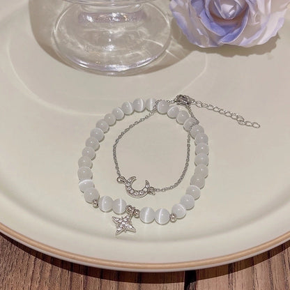 Elegant Lady Heart Shape Flower Bow Knot Titanium Steel Plating Inlay Rhinestones Bracelets