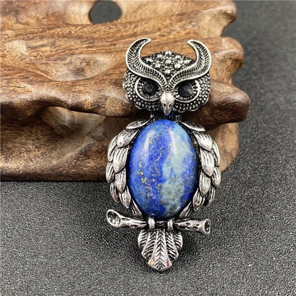 1 Piece Minimalist Owl Gem Plating Natural Stone Necklace