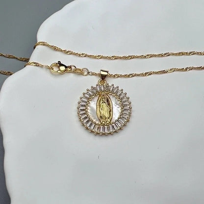 Minimalist Commute Round Copper Zircon Pendant Necklace In Bulk