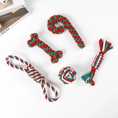 Cute Cotton Rope Christmas Infinite Twist Pet Toys