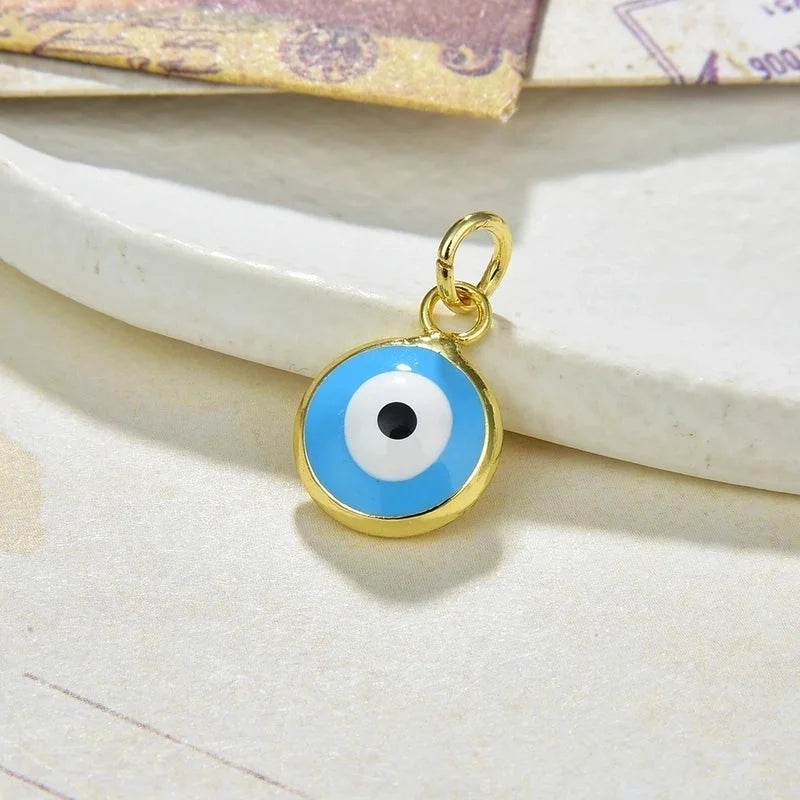 Fashion Devil\'s Eye Copper Enamel Pendant Necklace