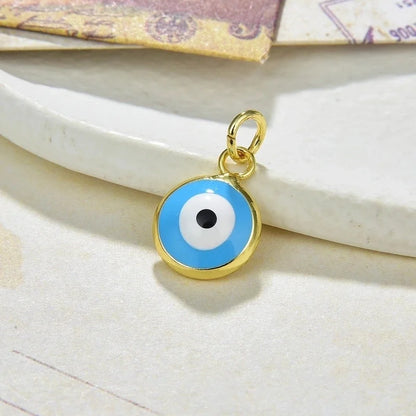 Fashion Devil\'s Eye Copper Enamel Pendant Necklace